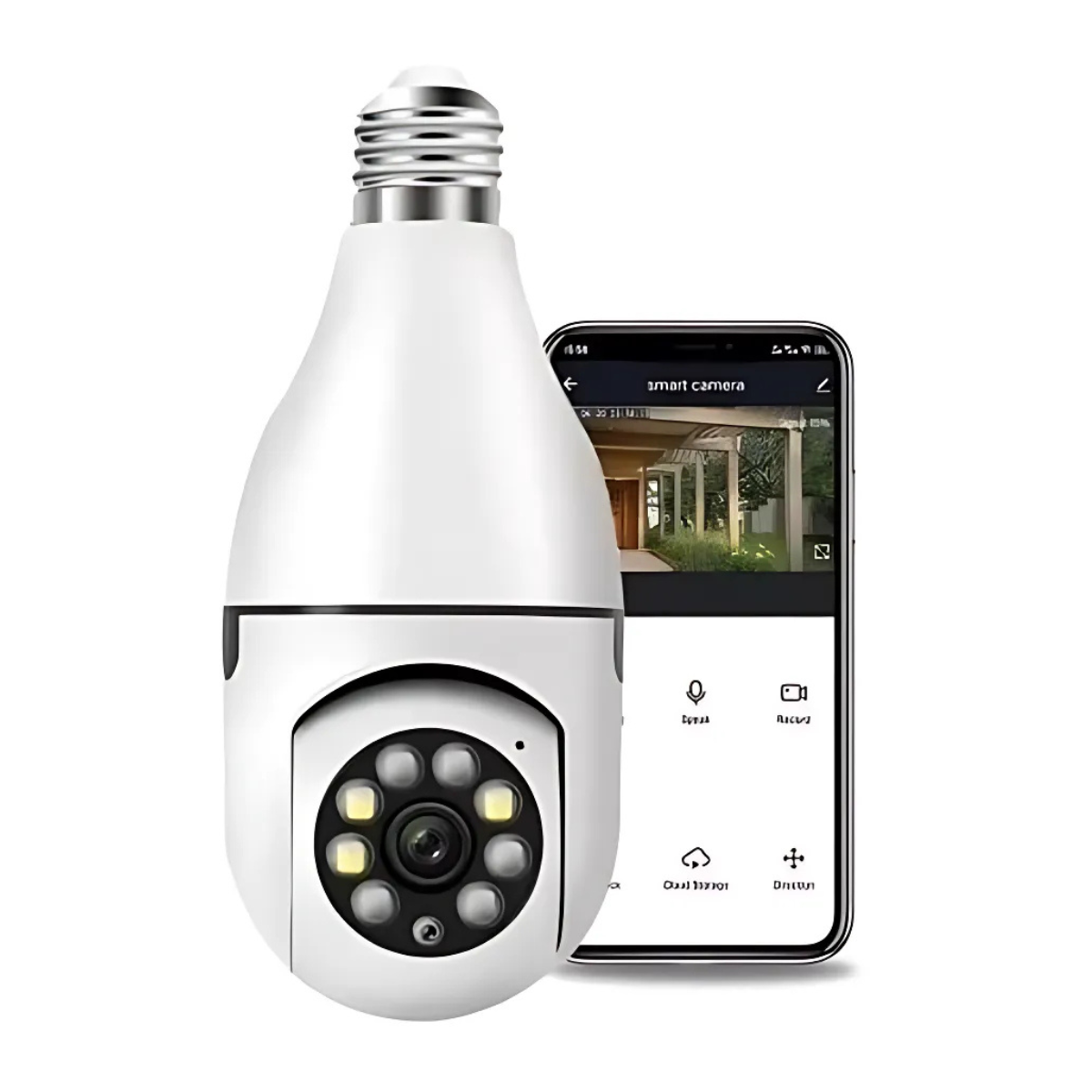 Câmera Lâmpada de Segurança Wi-Fi 360° Full HD